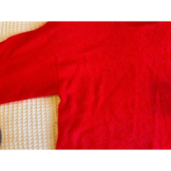 VTG Rafaella Red Angora Lambs Wool Blend Fuzzy Crew Neck Long Sleeve Sweater Med - Picture 8 of 15